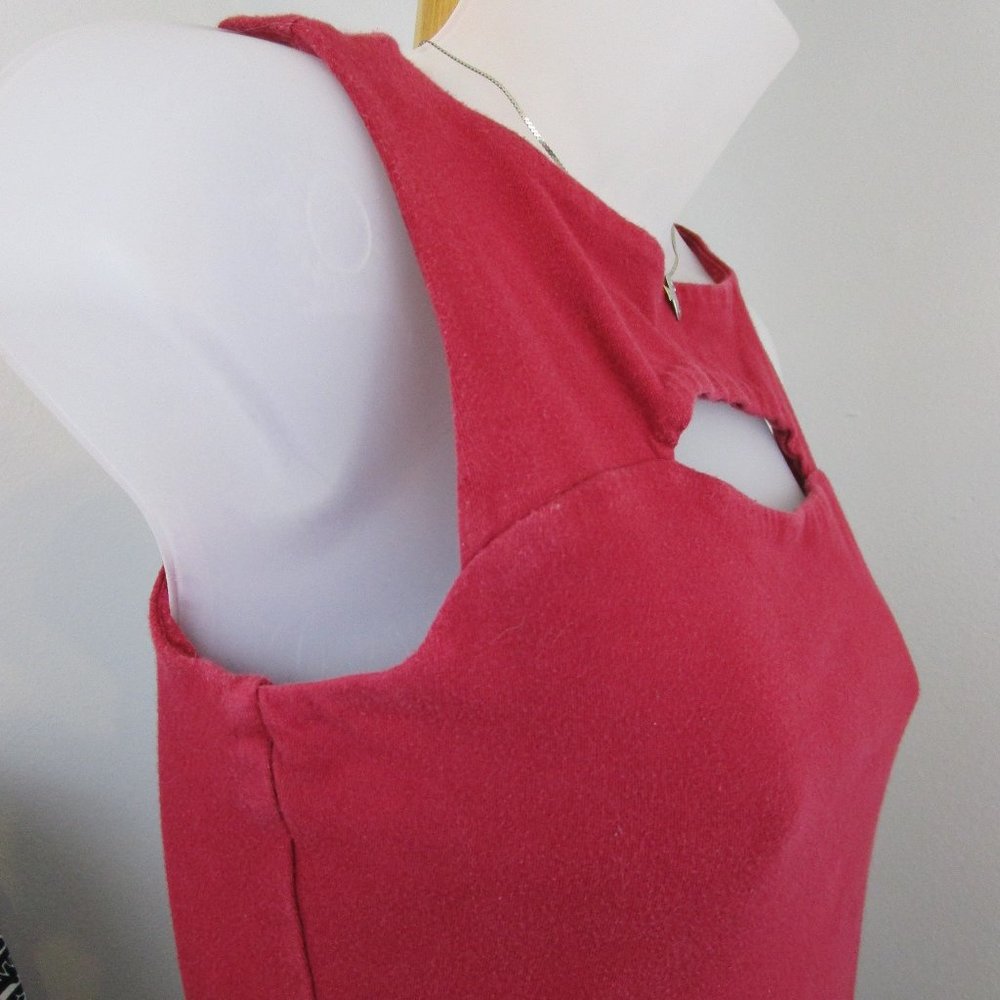 Maroon Knit Fit and Flare Sleeveless Dress - Picture 6 of 12